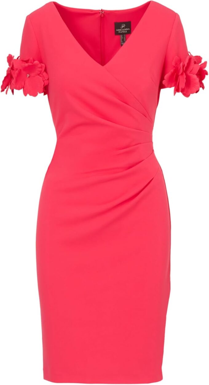 Adrianna Papell Women's Knit Crepe Short Dress – Bild 5