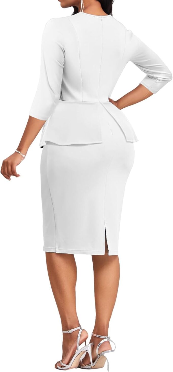 VisiChenup Women's Elegant Church Pencil Dress for Women Sexy Business Formal Work Dress – Bild 3