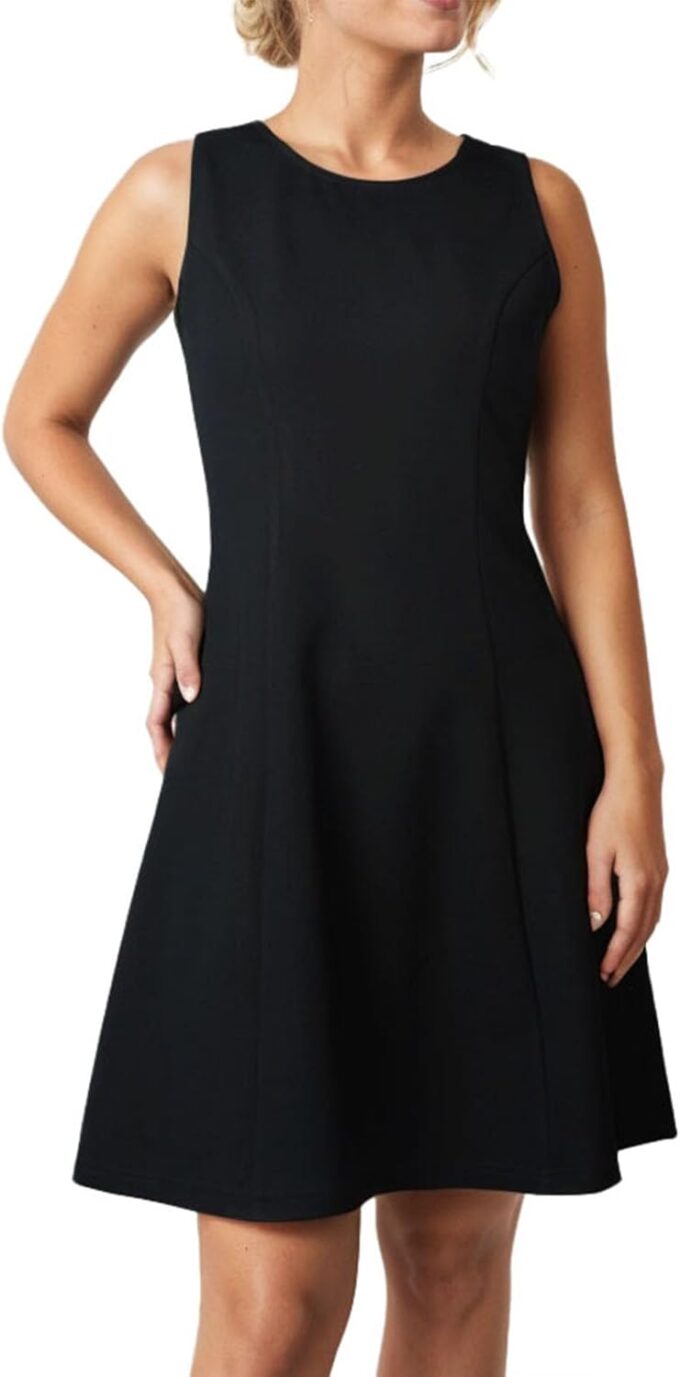 Women's Summer A-Line Mini Dress Sleeveless Round Neck Black Cocktail Dress for Party Graduation Semi-Formal Occasions – Bild 2