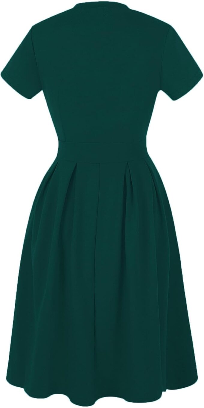 oxiuly（Note The Clothes are Smaller Than The Normal Size Womens V Neck Vintage Work Dresses 2025 Slim Cocktail Dress – Bild 3