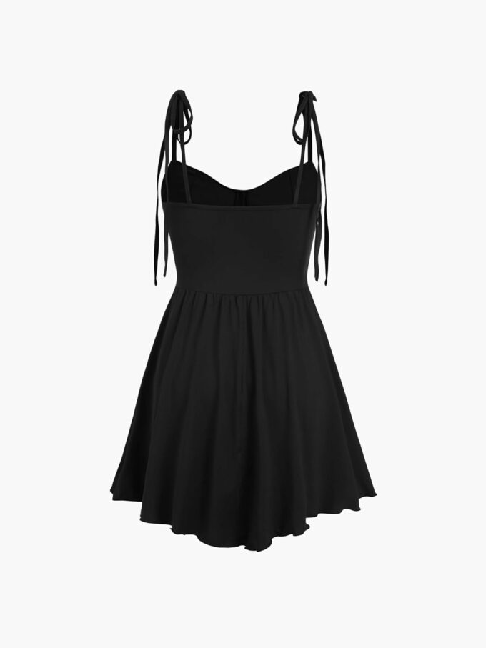 CIDER Womens Cowl Neck Tie up Mini Dresses Sleeveless Ruched A Line Corset Short Formal Party Wedding Guest Club Dress – Bild 5