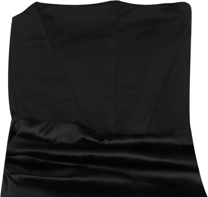 ANKOMINA Women's Strapless Boned Corset Satin Dress Sexy Backless Pleated Stitching Dresses for Wedding Cocktail – Bild 5