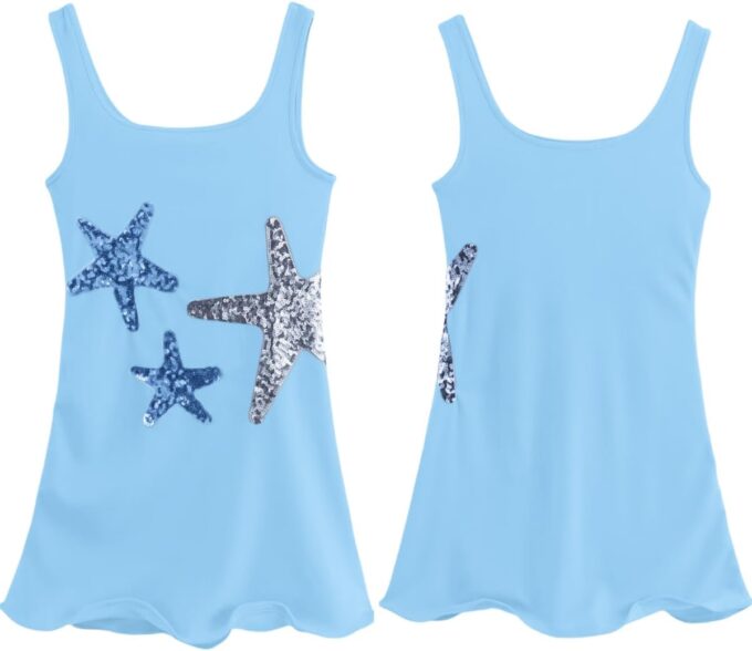 Suillty Women's Sequin Starfish Ruffle Hem Mini Tank Dress Sexy Square Neck Sleeveless Knit Bodycon for Party Club – Bild 4