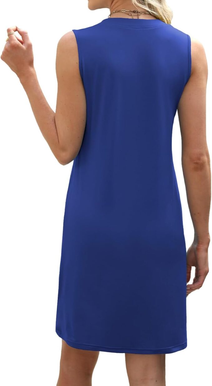 Women Summer Dresses 2025 Beach Fashion Vacation V Neck Sleeveless Sundresses Casual Work Dress – Bild 3