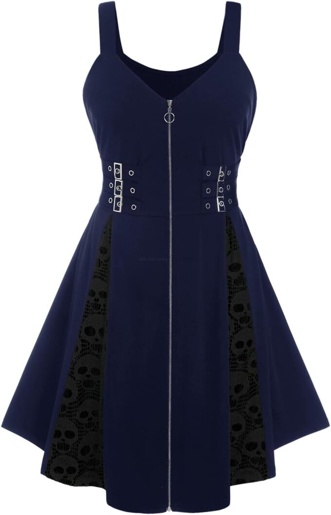ROSE GAL Womens Plus Size Dresses Sleeveless V-Neck Gothic Vintage 50S Party Maxi Dress