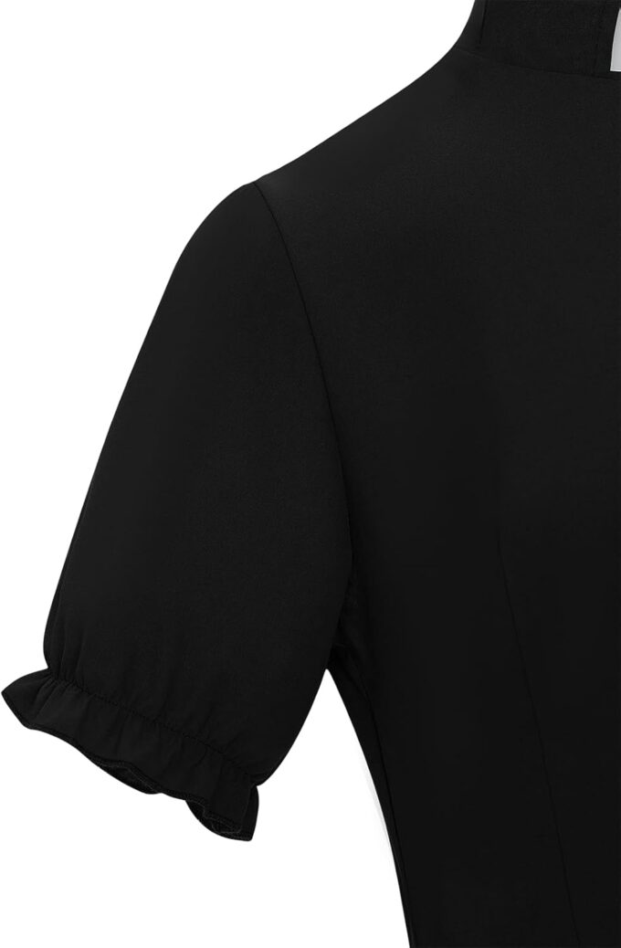 Women's Short Sleeve Church Dress Clergy Tab Insert Collar Priestess Dress – Bild 4