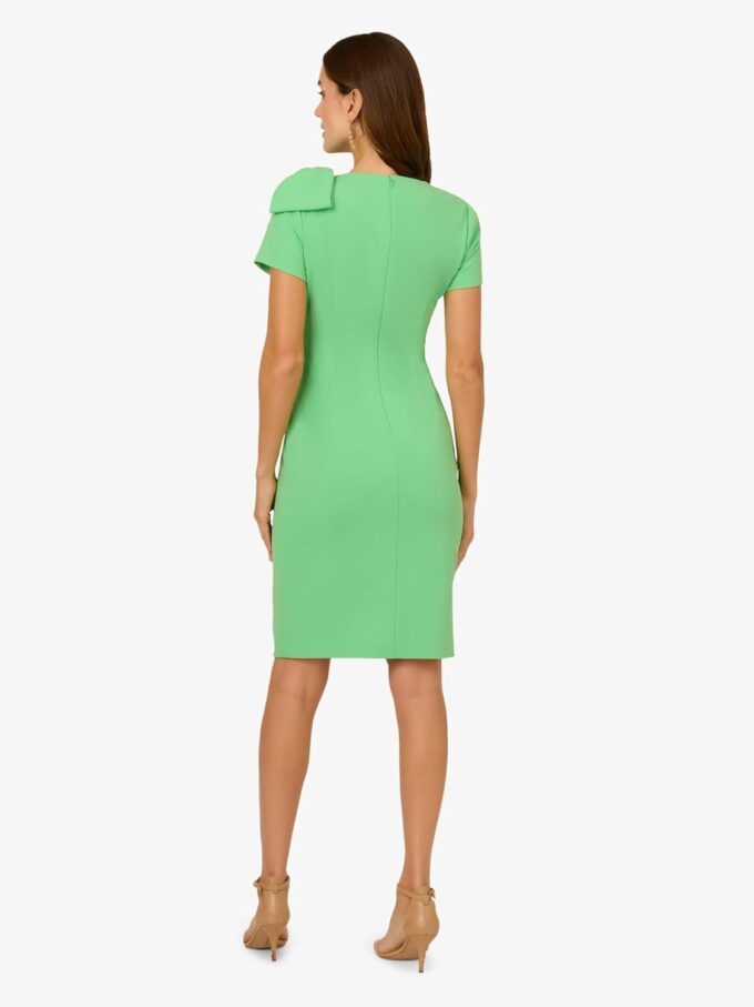 Adrianna Papell Women's Pleated Bow Midi Dress – Bild 4