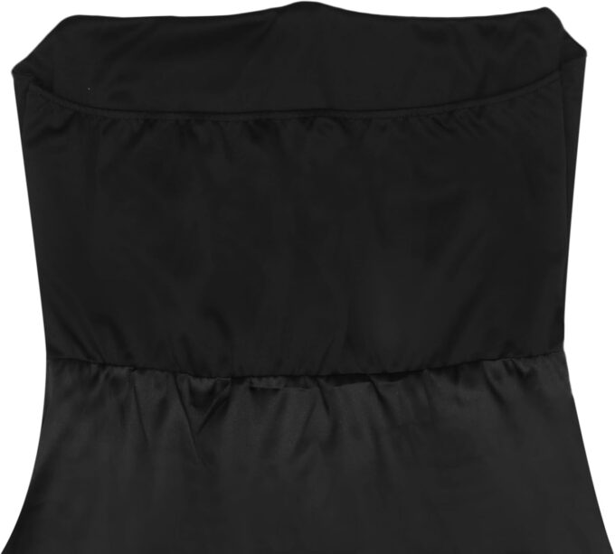 ANKOMINA Women's Strapless Boned Corset Satin Dress Sexy Backless Pleated Stitching Dresses for Wedding Cocktail – Bild 6