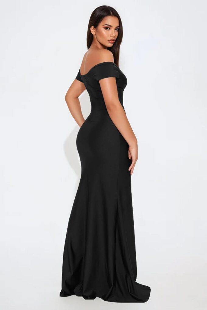 Memoriesea Women's Sexy V Neck Sleeveless Off Shoulder High Split Cocktail Party Maxi Dress – Bild 6