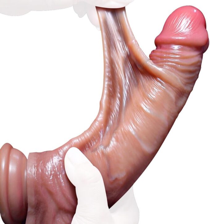 GKLWEJ Realistischer DìḷĐò mit Starkem Saugnapf, 21.5cm Weichen Zwei Layer Silikon Penis Echten Venen und Prallen Hoden für Frauen und Männer Echte Penis Nachbildung Gefühls Echt
