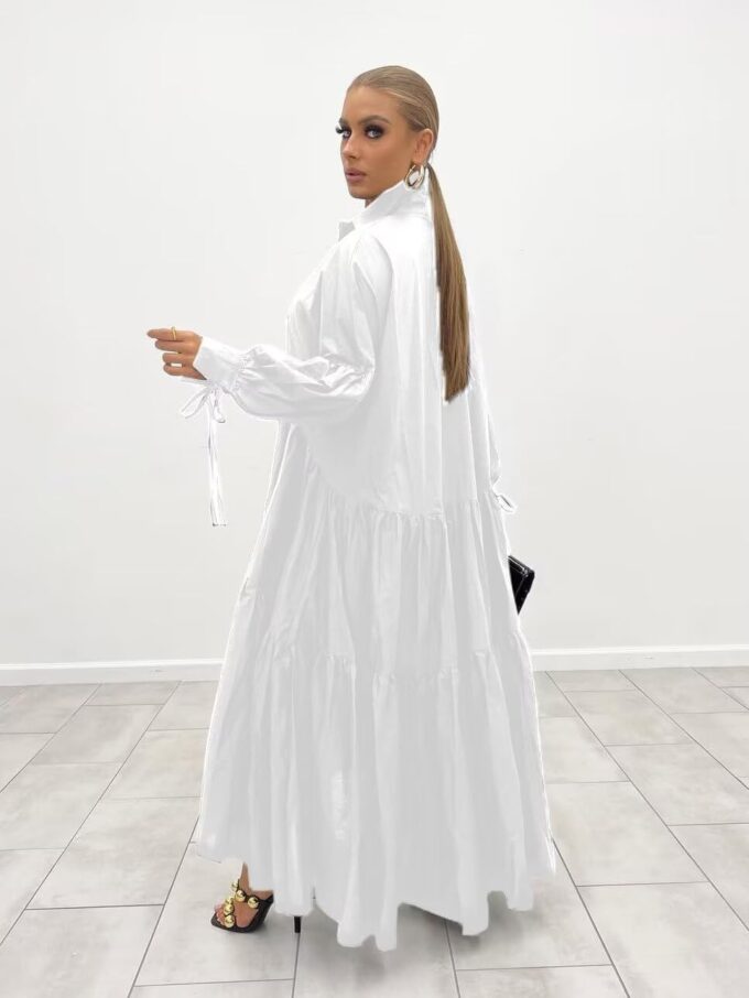 Women's Long Sleeve Maxi Shirt Dress Elegant Button Down Loose Swing Party Dress – Bild 3