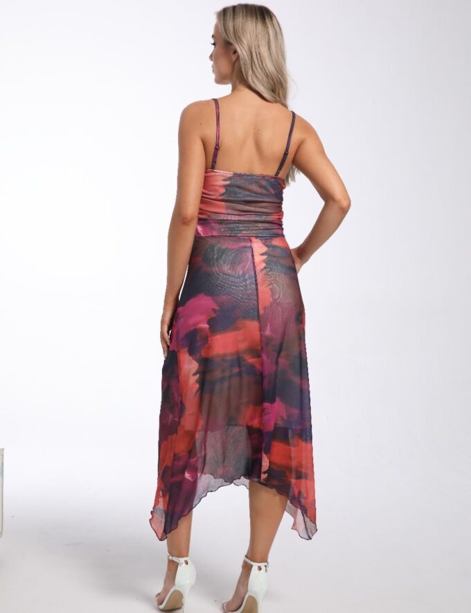 Women's New Tie-Dye Halter Dress Cocktail Club Party Dress Irregular Prom Dresses – Bild 3