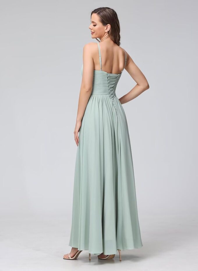Clothfun Women's Halter Bridesmaid Dresses Long Chiffon Formal Dresses Evening Party Dress 2025 – Bild 3