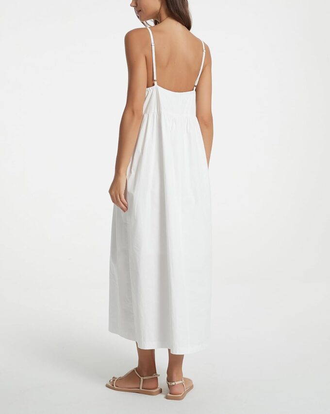 Spaghetti Strap Maxi Dress for Women Sleeveless V Neck Summer Flowy Cami Dress Beach Long Dresses with Pockets – Bild 7
