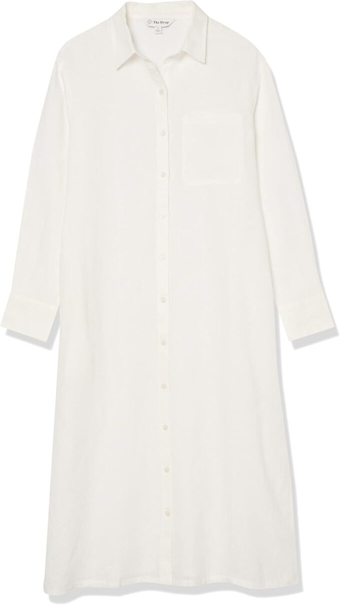 The Drop Women's Fiona Relaxed Linen Midi Shirt Dress – Bild 6