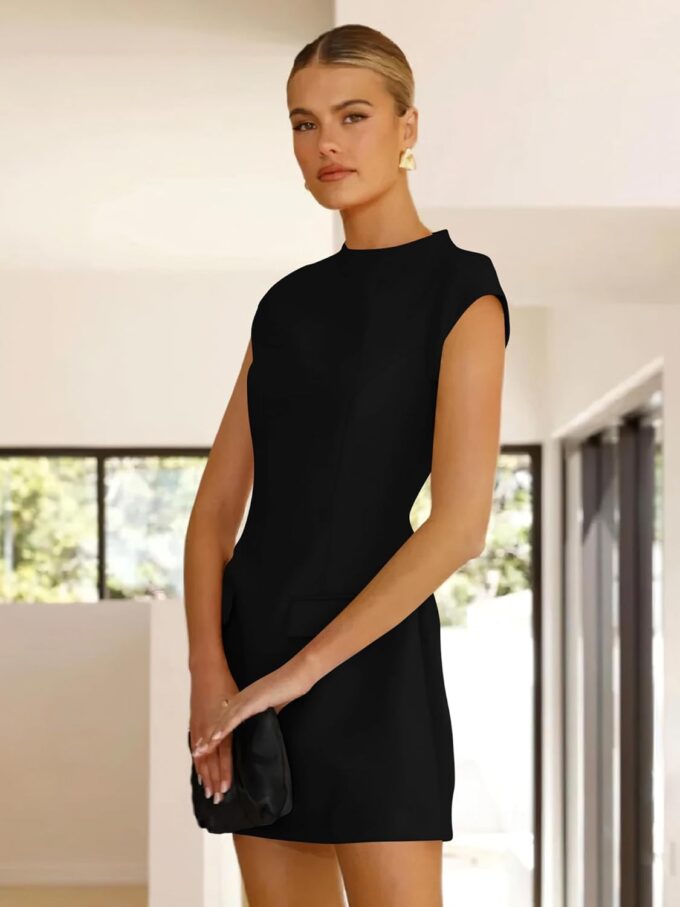 DAAWENXI Women's Sexy Mock Neck Cap Sleeve Mini Dress Summer Bodycon Club Party Dresses – Bild 6