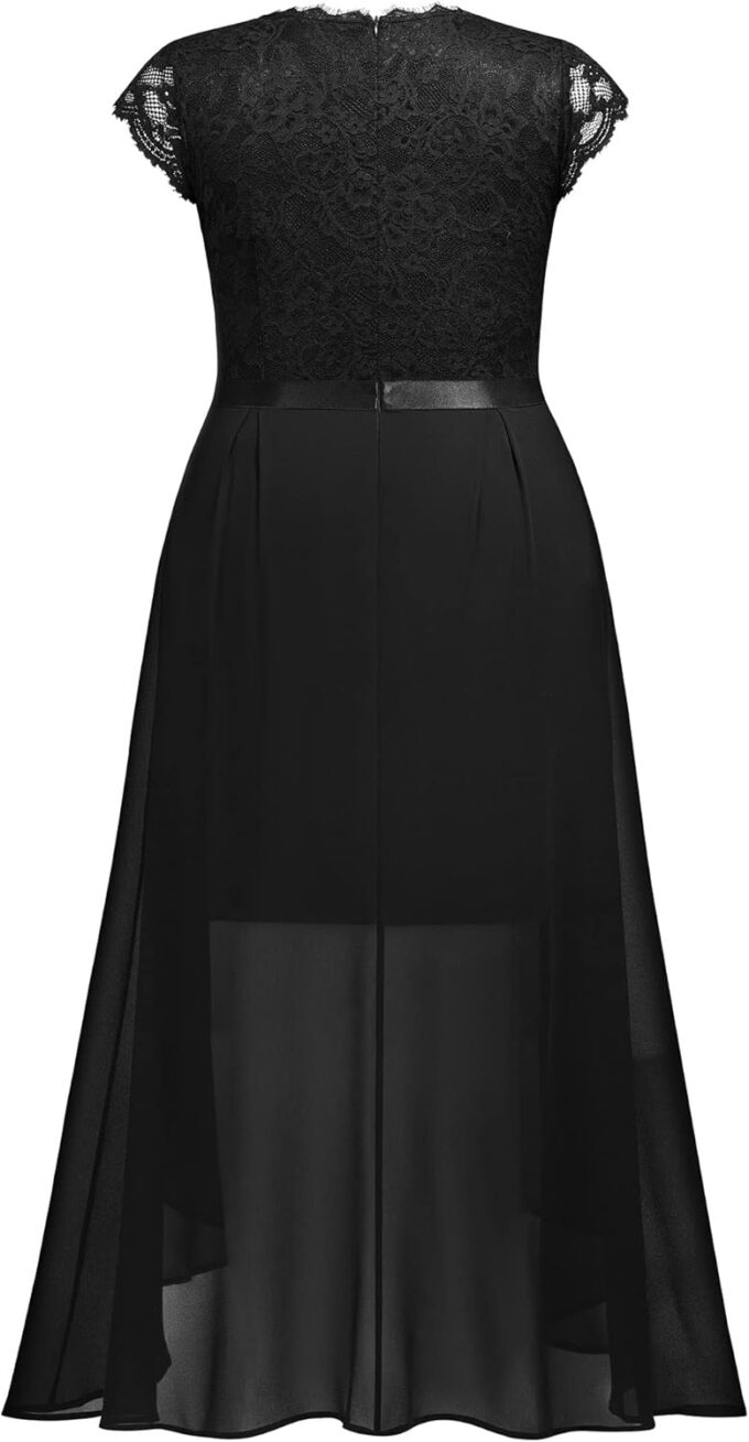 Miusol Women's Plus Size Formal Floral Retro Lace Elegant Bridesmaid Party Maxi Dress – Bild 6
