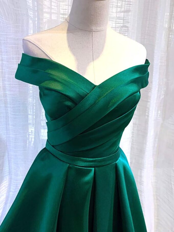 Off The Shoulder Prom Dresses Long with Pockets A Line Formal Evening Ball Gowns Satin Military Party Dress 2025 – Bild 4