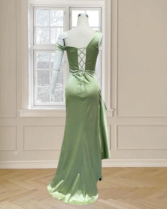 One Shoulder Wedding Guest Dresses for Women Satin Bridesmaid Dresses Elegent Women's Formal Dresses ACE174 – Bild 6