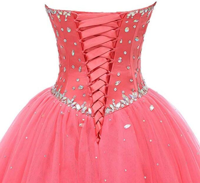 Women's Sweetheart Ball Gown Tulle Quinceanera Dresses Prom Dress – Bild 6
