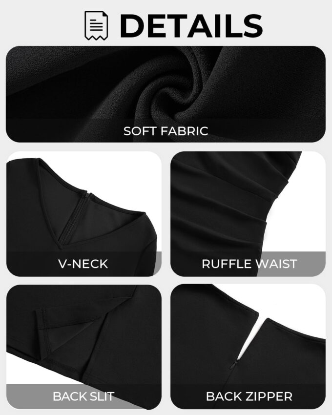 Plus Size Wedding Guest Dress - Women Chiffon Cape Semi Formal Cocktail Party Bodycon Dresses – Bild 3