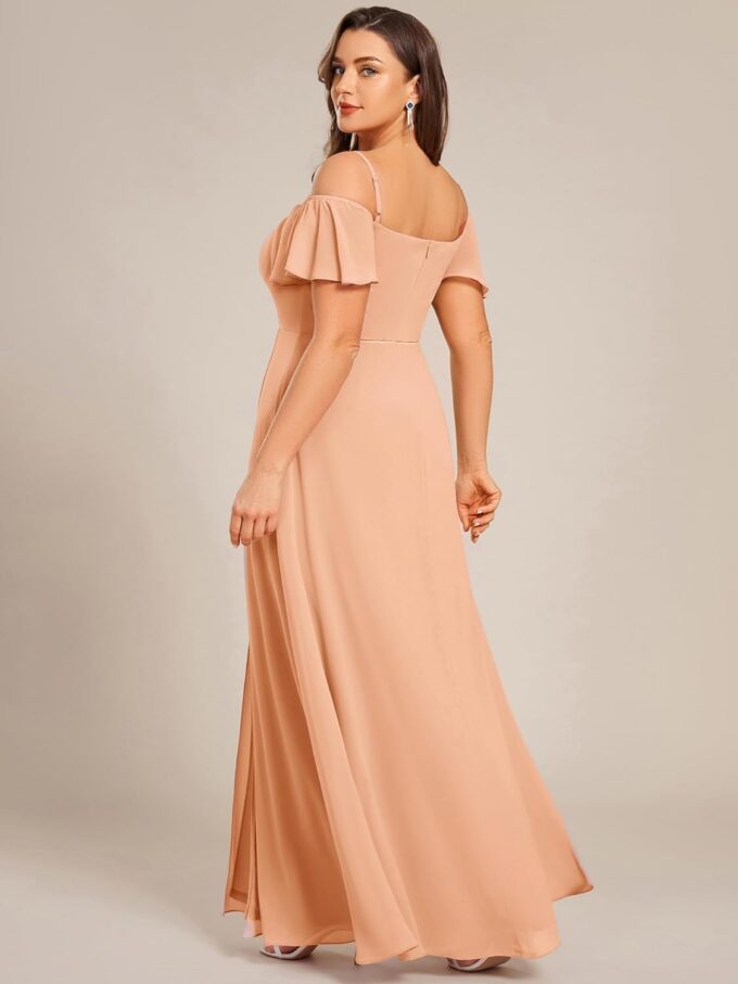 Ever-Pretty Plus Women's Off Shoulder Ruffles Sleeves Side Slit Chiffon Plus Size Bridesmaid Dresses 00237-DA – Bild 2