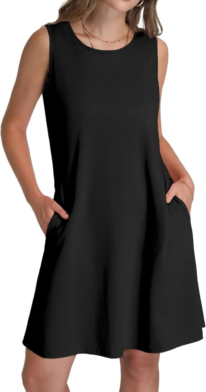 SAMPEEL Summer Dresses for Women 2025 Eyelet Sleeveless Sundresses Tank Dresses with Pockets – Bild 4