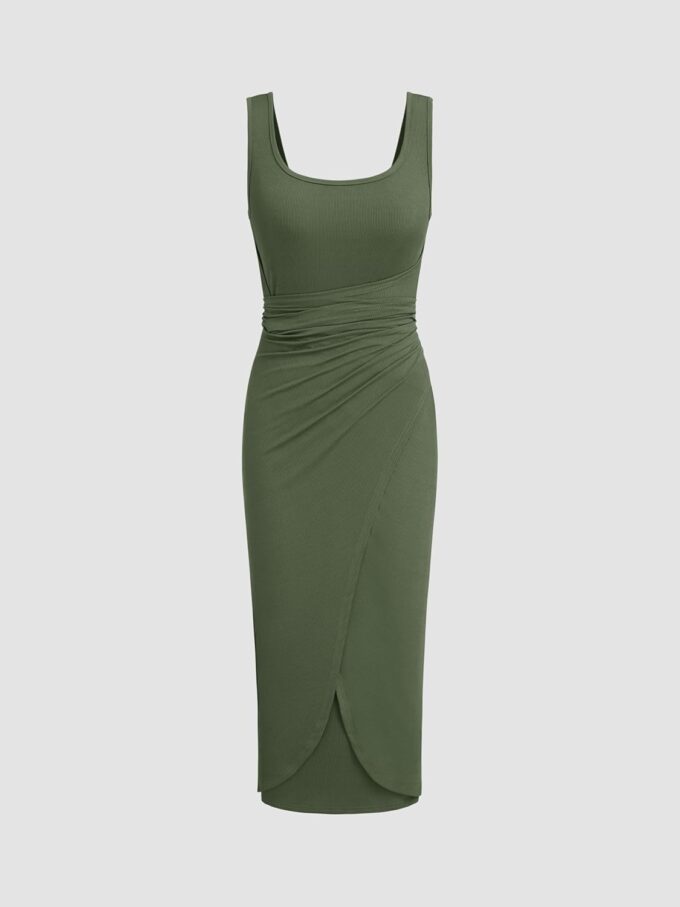 CIDER Women's Bodycon Dress Square Neck Twist Knotted Ruched Sleeveless Maxi Tank Elegant Long Summer Dresses 2025 – Bild 3