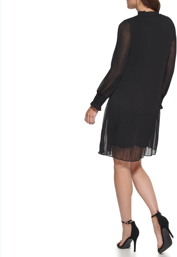 DKNY womens Long Sleeve Tie Neck Dress – Bild 2