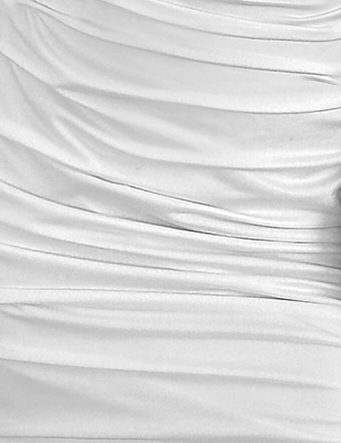 Womens Off Shoulder Sleeveless Bodycon Dresses Ruched Solid Sexy Graduation Cocktail Party Mini Dresses – Bild 7