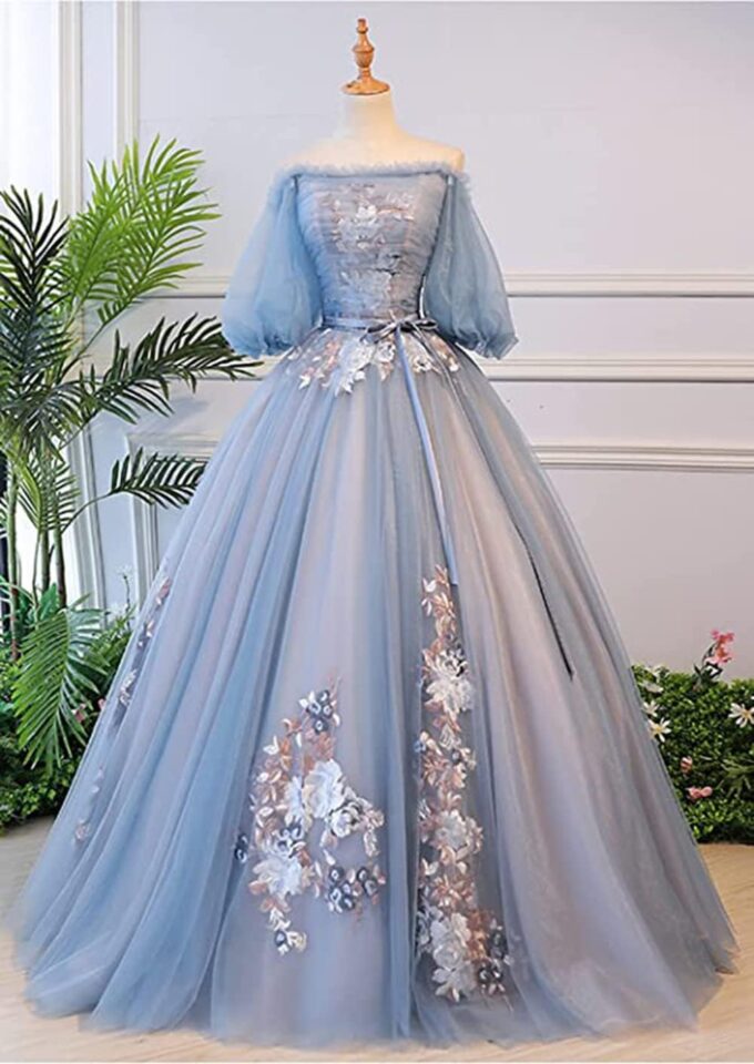 Women's Tulle Prom Gown A-Line Tiered Evening Party Dress Formal Pageant Dress – Bild 2