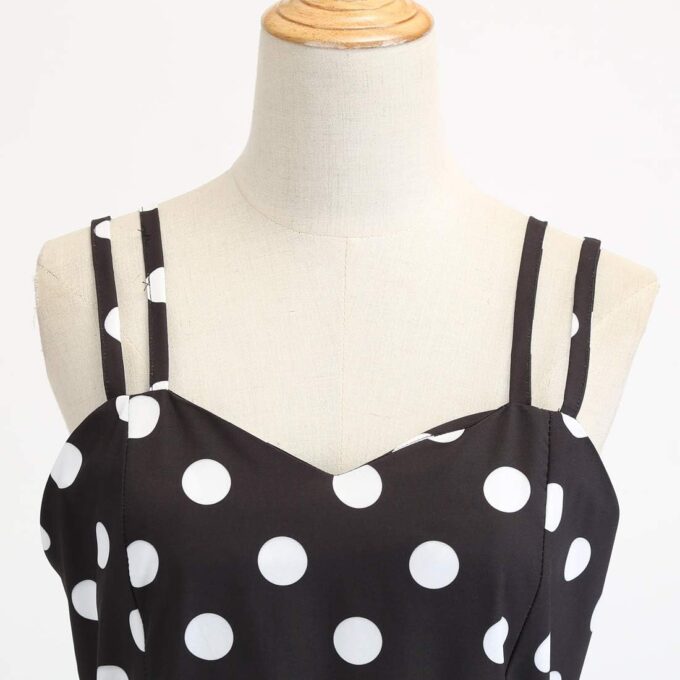 ABAFIP Women's 50s 60s Vintage Sleeveless Double Strap Polka Dot A-Line Swing Cocktail Party Tea Dresses – Bild 4