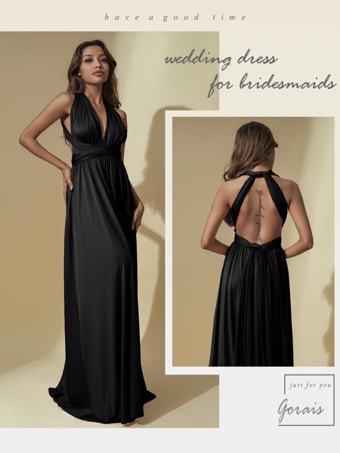 GORAIS Women Infinity Dress for Bridesmaid Long Evening Maxi Wrap Dresses Convertible Prom Wedding Gown – Bild 4