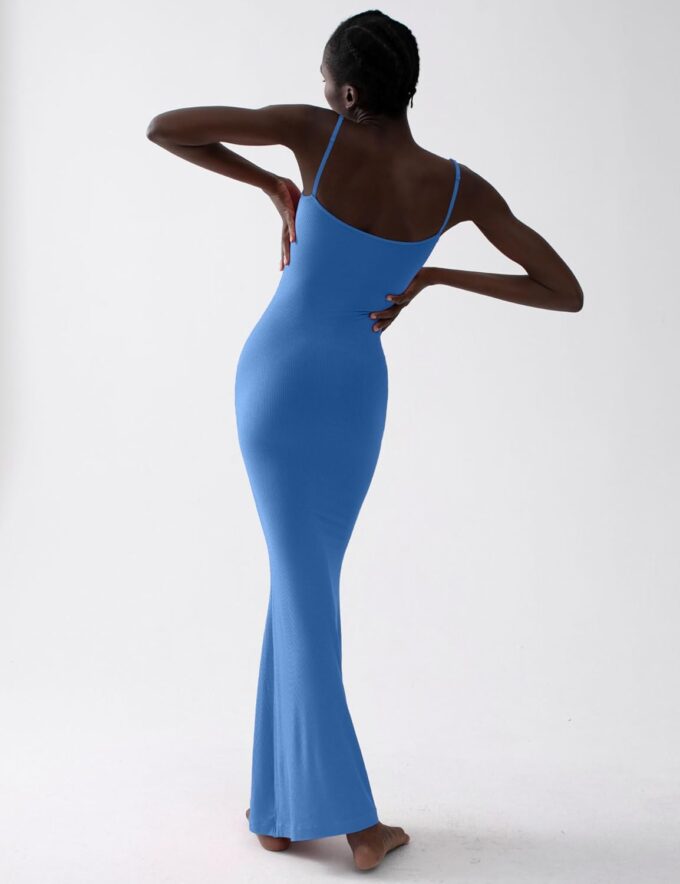 PUMIEY Women's Slip Maxi Dress Sexy Ribbed Bodycon Dresses Long Dress – Bild 5