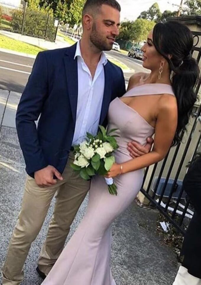 Stretch Spandex Bridesmaid Dresses Long 2025 One Shoulder Formal Dresses for Women Mermaid DR0194 – Bild 2
