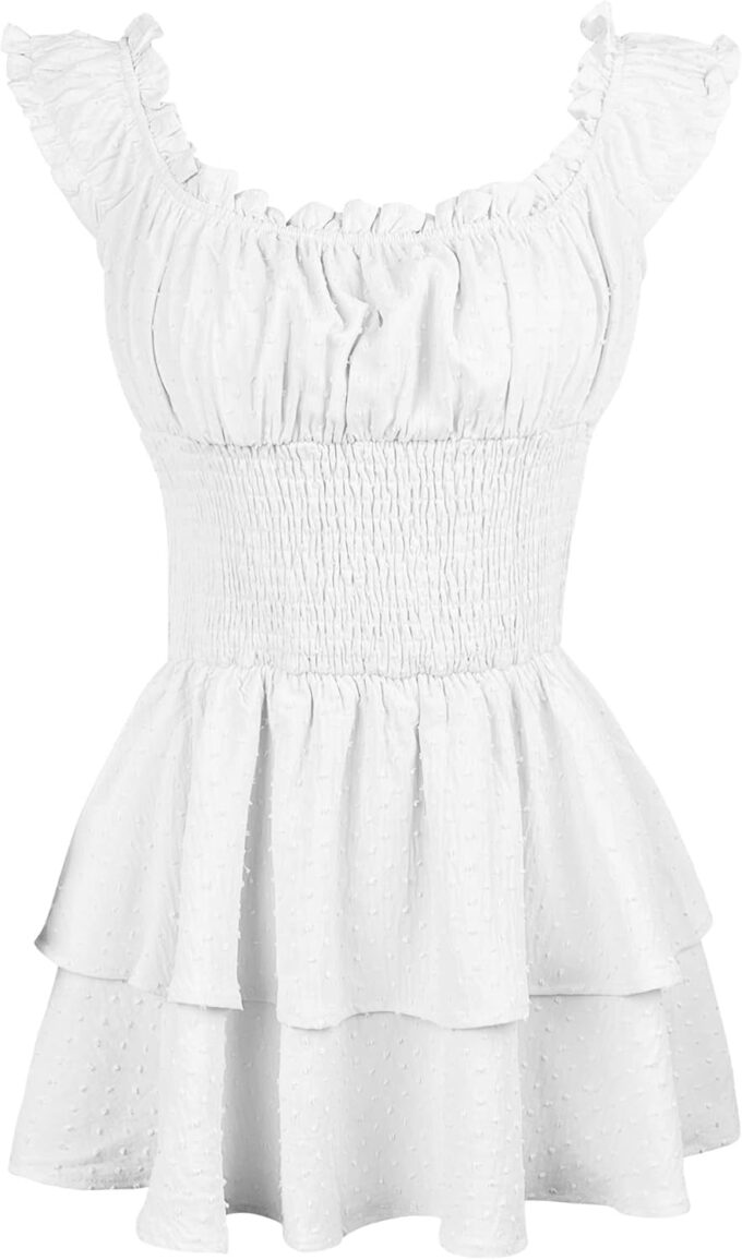 Bingerlily Womens Summer Off Shoulder Mini Dress Cute Chiffon Slim Fit Dresses – Bild 5