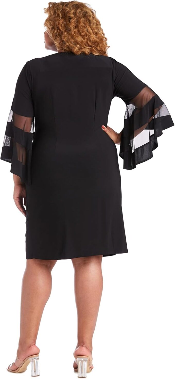 R&M Richards Womens Plus Gathered Surplice Wrap Dress – Bild 5