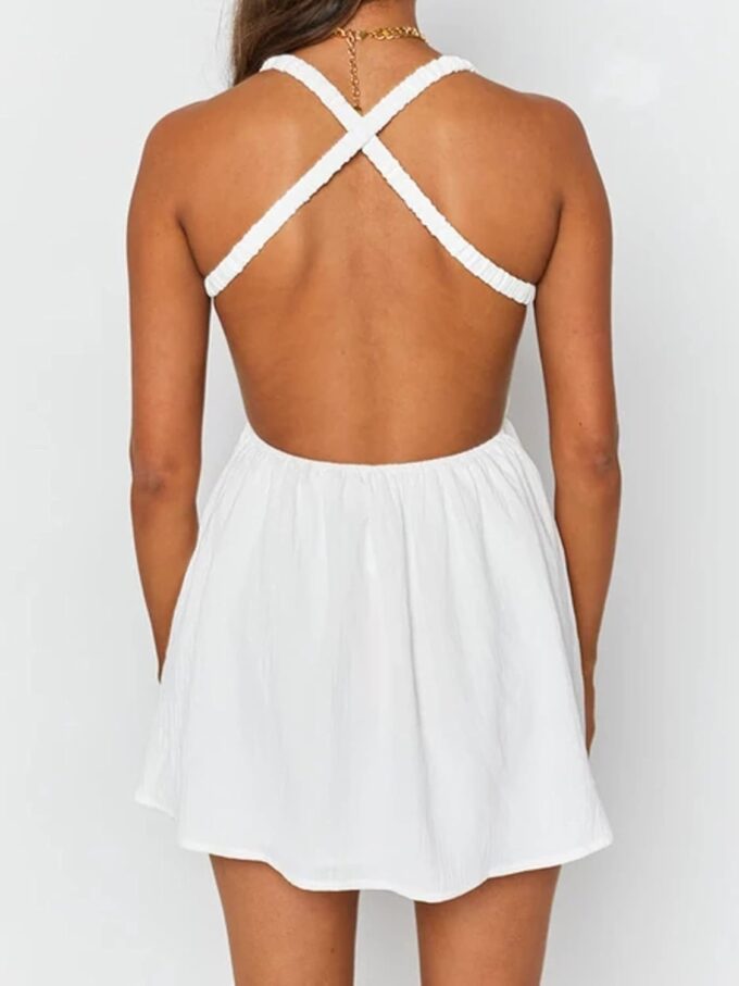 Just Quella Women's Summer Backless Beach Mini Dress – Bild 4