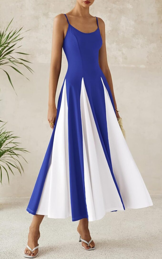 PRETTYGARDEN Spaghetti Strap Backless Summer Dresses for Women 2025 Flowy Maxi Dresses Sleeveless Wedding Guest Dress – Bild 7