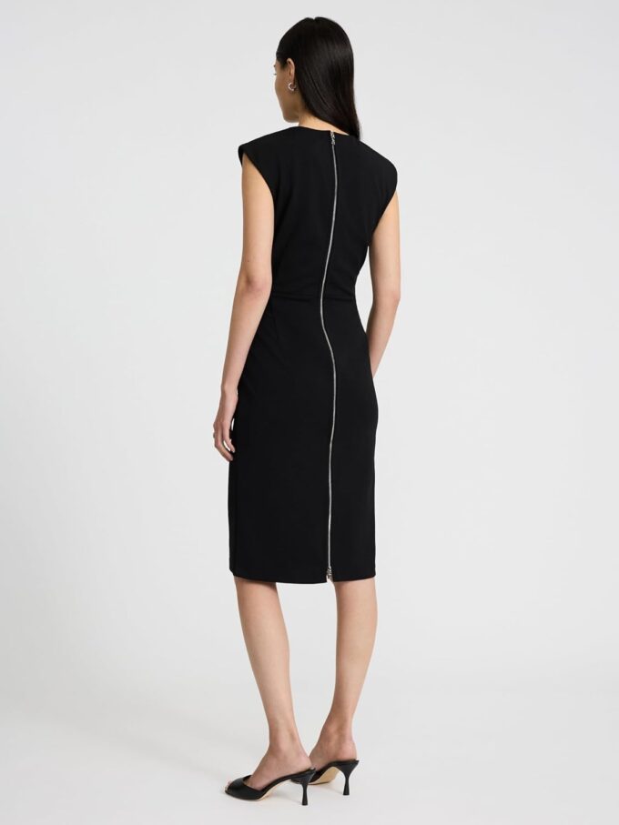 EXPRESS Womens Crew Neck Cap Sleeve Back Zipper MIDI Sheath Dress – Bild 2