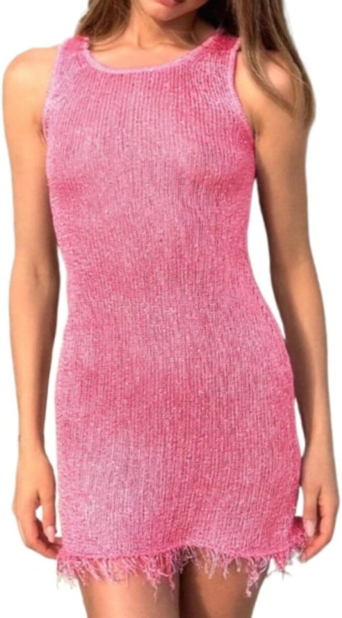 Tassel Dress Bodycon Mini Summer Beachwear Fashion Trendy Sleeveless Y2K Casual Elegant Streetwear Dress