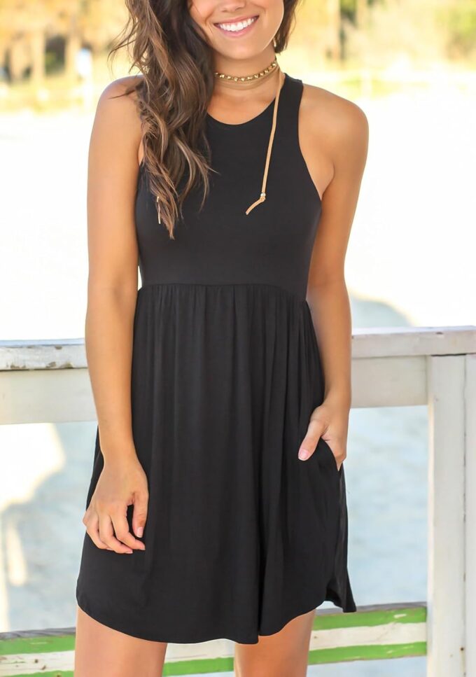 HiMONE Vacation Dresses for Women 2025 Summer Dress Women's Casual Sundresses Casual Beach Petite Sun Dress XS-2XL – Bild 3