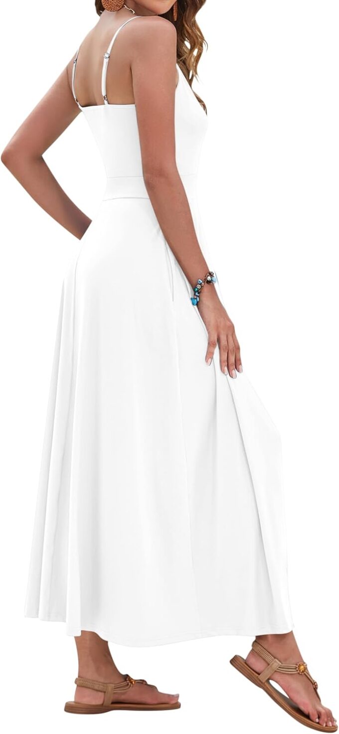 AUSELILY Womens Summer Dress 2025 Sleeveless V Neck Formal Party Evening Cocktail Long Dress with Pockets – Bild 2