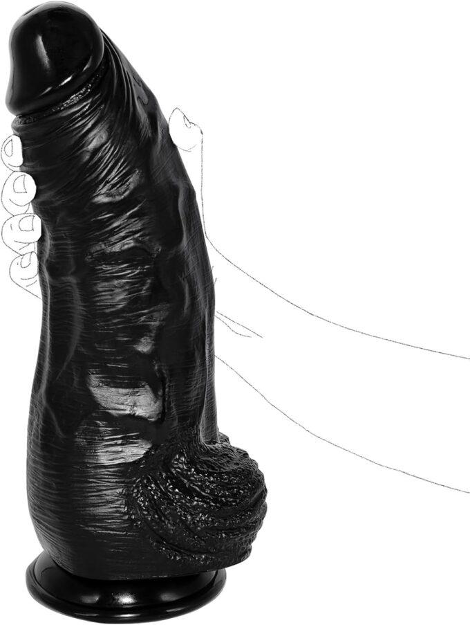 25 * 7,5 cm Dicker-Dildo, XXL Realistischer GroßEr Dildo mit Starkem Saugnapf, Black Monster Dildo, Herren Analdildos Analplug, Damen-G-Punkt-Stimulation Fantasy Dildo