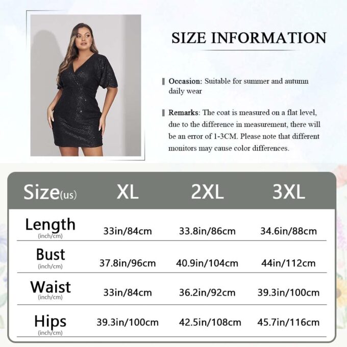 EVILD Plus Size Sequin Cocktail Dresses White Glitter Mini Dress for Women – Bild 2