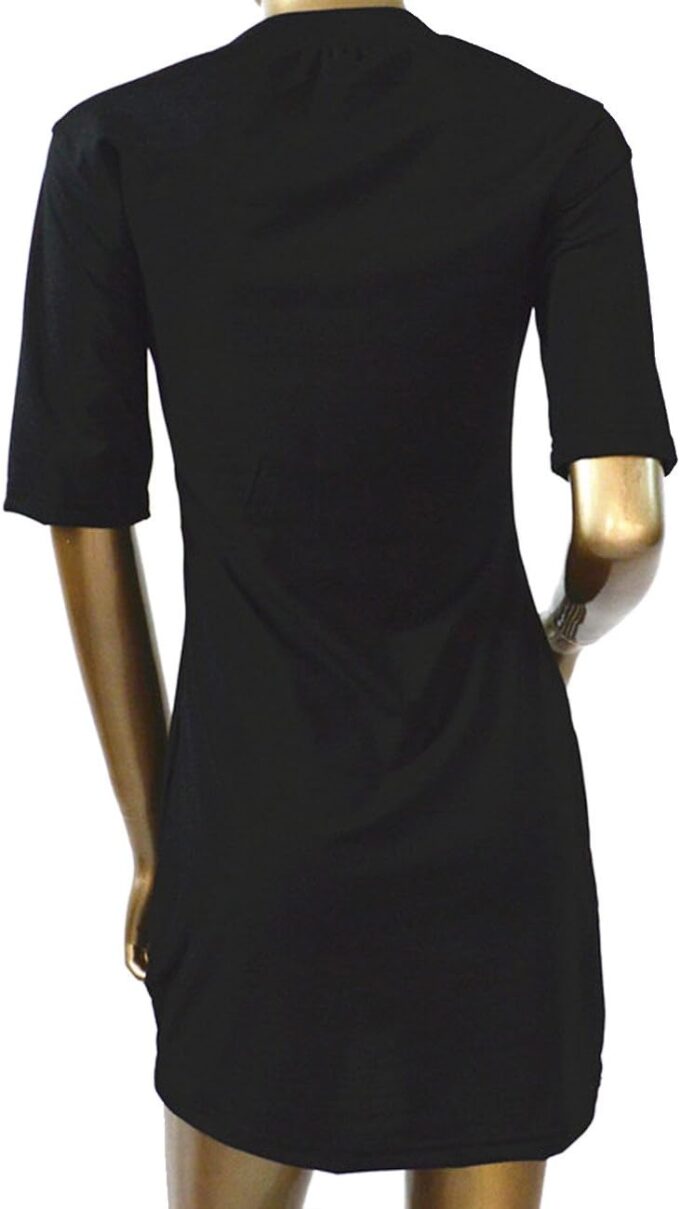 Sexyshine Women's Sexy Deep V Neck Halter Lace Up Mini T-Shirt Party Club Dress – Bild 2
