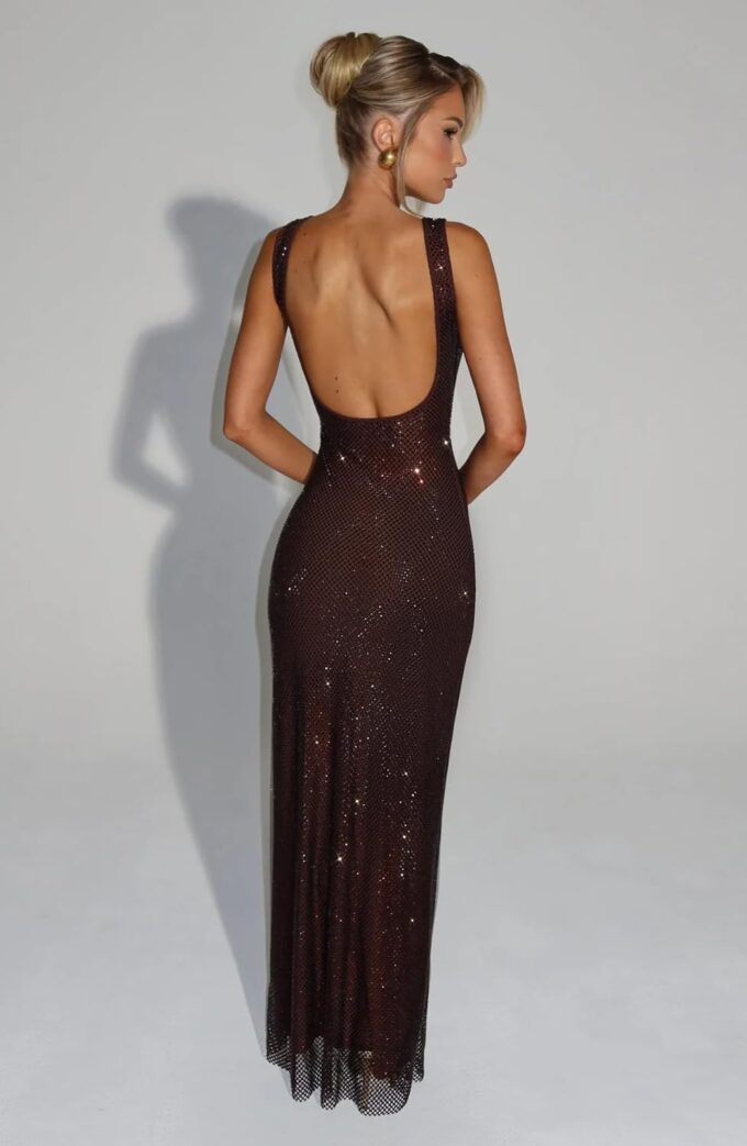 Sexy Sequin Prom Dress Square Neck Bodycon Tube Spaghetti Straps Formal Maxi Party Dress – Bild 3