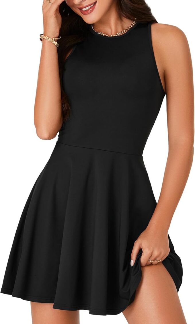 LYANER Women's Tank Sleeveless Flared Hem Swing A Line Cocktail Party Mini Short Dress – Bild 5