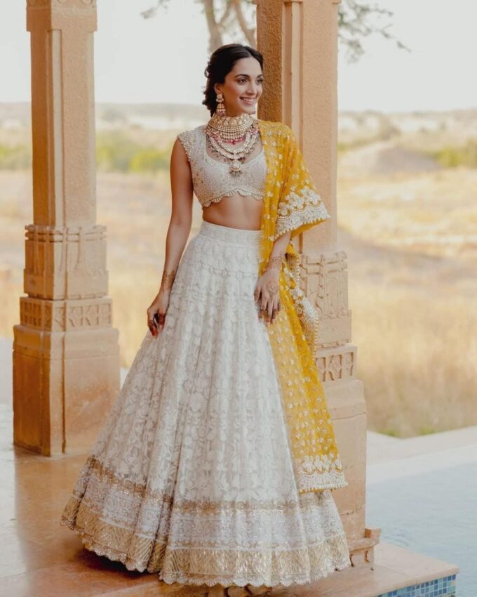 TRENDMALLS Georgette Embroidery Sequence Work Wedding Bridal Lehenga Choli with Dupatta Ready to wear – Bild 9