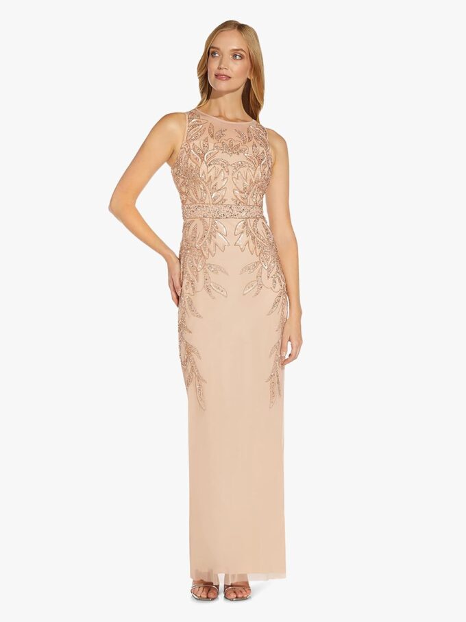 Adrianna Papell Women's Beaded Column Long Dress – Bild 3